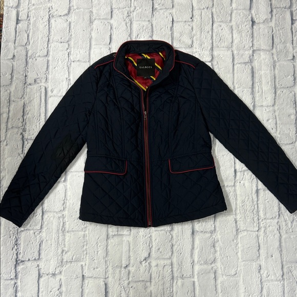 Talbots Jackets & Blazers - Talbots Navy Quilted Utility Jacket with Red Accents